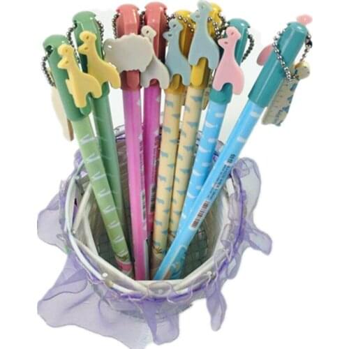 48pcs/lot Cartoon cute animal with ruler gel pen 0.38mm black ink Kawaii Stationery wholesale FreeShipping