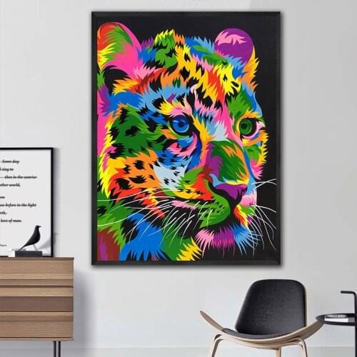 GOODECOR Wild animlas canvas painting art Tiger Jaguar Wall Print Posters for Living Room Fashion Wall Pictures No Frame