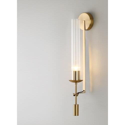 Crystal bedroom light living room decoration iron mirror light bedroom bedside corridor aisle wall lamp