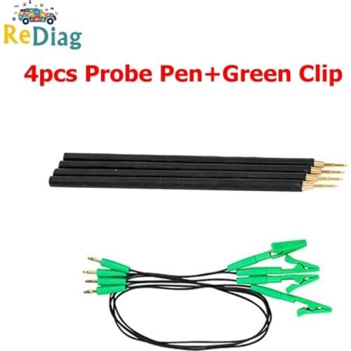 Probe Pen ECU Tool BDM Probe 4pcs/Set With Green Wire Clip Cables ECU Programming Adapter Supports LED BDM Frame Power Probe