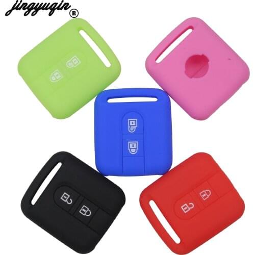 Jingyuqin 2 Button Silicone Car Key Case Cover Shell For Nissan Qashqai Micra Navara Almera Note Car Accessories Protector