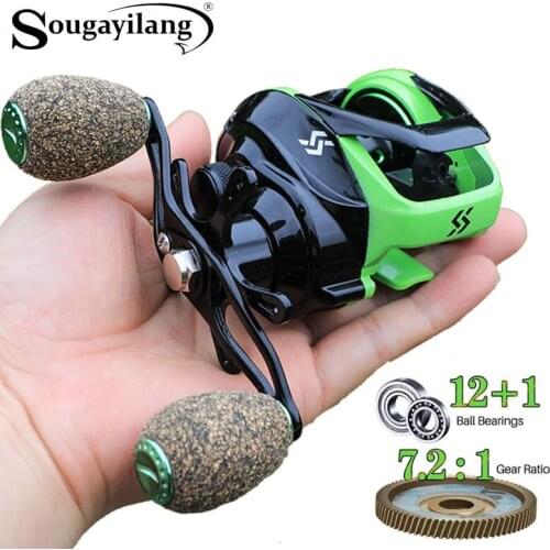 Sougayilang Baitcasting Reel 7.2:1 High Speed CNC Aluminum Spool 12+1 BB Saltwater Freshwater Fishing Reel Fishing Tackle