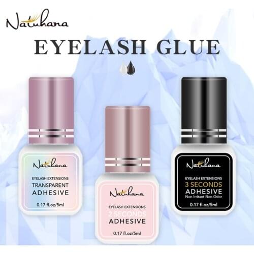 NATUHANA 5ml 2-3s Fast Dry Non Odor No Simulation Eyelash Extension Glue Individual Strong False Lashes Glue Adhesive