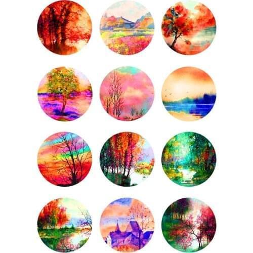 10mm 12mm 14mm 16mm 20mm 25mm 335 12pcs/lot Flower Mix Round Glass Cabochons Jewelry Findings 18mm Snap Button Charm Bracelet