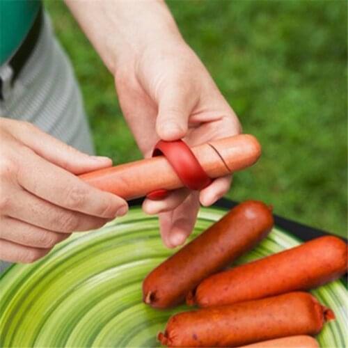 2 Pcs Kitchen BBQ tools Barbecue Hot Dog Slice Plastic PP Sausage knife Creative Cooking Tool Kitchen Slice Tool Supplies