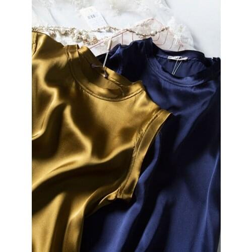 Mayabee Silk Satin Vest T-shirt 2021 Spring/Summer Plus Size Mulberry Silk Suspender With Sleeveless Bottoming Top For Women