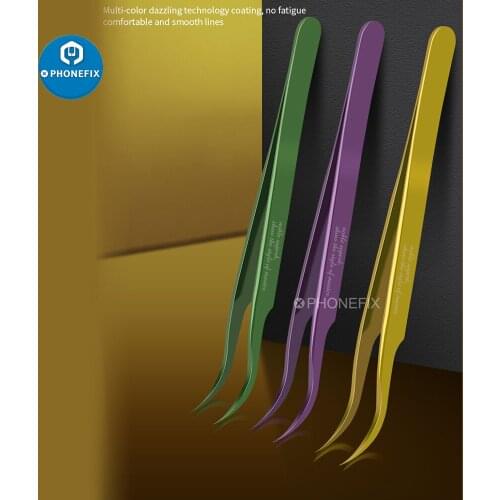 MECHANIC Sharp Point Ultra Fine Tweezers High Toughness Durable Tweezers for SMD PCB BGA Motherboard Micro Repair Forceps Tools