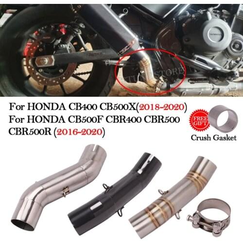 Motorcycle Eexhaust Modified Echappement Escape Middle Link Pipe For Honda CB400 CBR400 CB500F CB500X CBR500 CBR500R 2016 - 2020