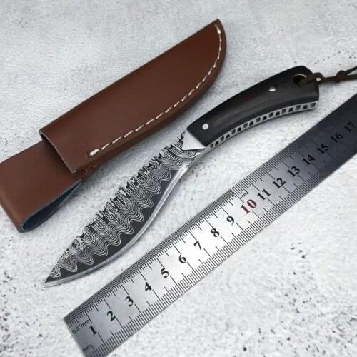 Outdoor DC53 steel Fixed Blade Knife WOOD Handle Camping Survival Knife Outdoor Hunting Knives wilderness Knives