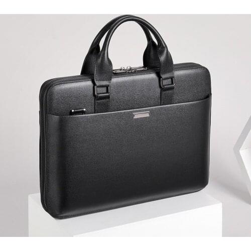 2021 New Men Briefcase Real-Leather 14 inch Laptop Bag First Layer Cowhide Men Business Handbag Portable Shoulder Messenger Bags