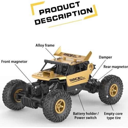 Resistance to fall RC CAR 1:18 alloy 2.4G 4WD electric remote control climbing off-road vehicle model baby toys