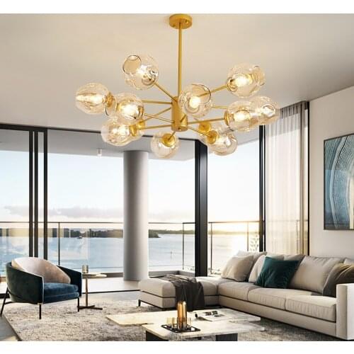 Modern Creativity Led Glass Chandelier Loft Living Room Bedroom Interior Suspended Lamp Kitchen Home Decoration Lighting Lustre
