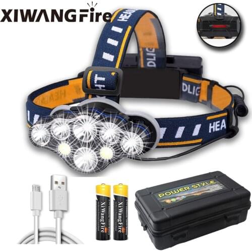 LED super bright waterproof headlight with 5000 lumens 8 * LED bulbs are comfortable to wear outdoor light material light