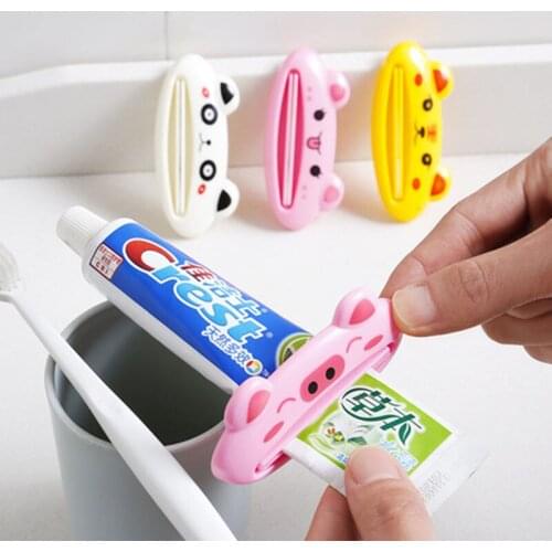 Toothpaste Squeezers Cartoon Toothpaste Extruder Squeezer Cleanser Squeezer Dispenser Rolling Holder Bathroom Accessories