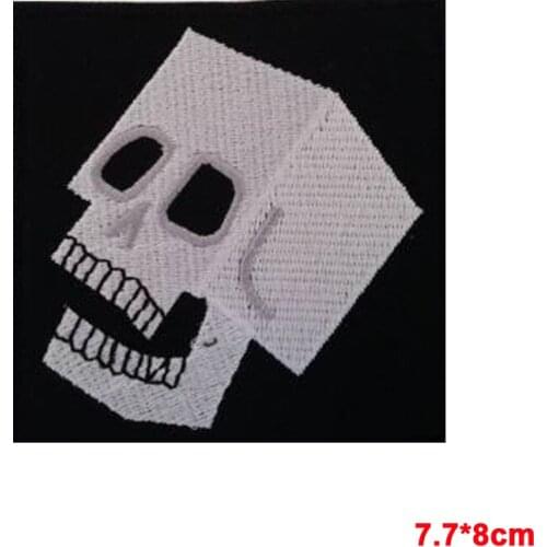 SEW IRON PATCH EMBROIDERED Biker Skull Fire Pirate Patches Bike Motorcycle