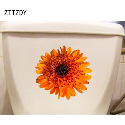 ZTTZDY 21.1*20CM Orange Blossoming Flower Wall Stickers Home Living Room Decor Toilet Decal T2-0611