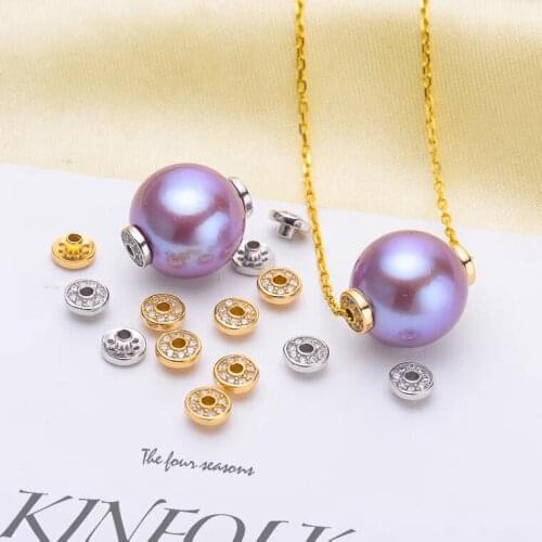 925 Sterling Silver Attachment for Pearls to Make Floating Necklace Jewelry Accessory Parts Settings, 10 pairs/lot