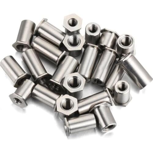 10pcs M5 stainless steel through hole pressure riveting studs nut column furniture decoration 5mm-20mm length