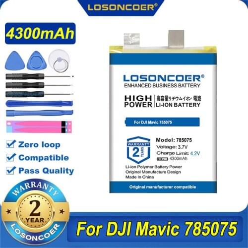 100% Original LOSONCOER 785075 4300mAh Battery For DJI Mavic 785075 Bare Cell Accumulator