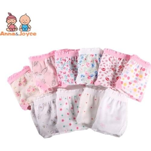 12pcs/lot 100% Cotton Kids Panties Fashion Underwear for Children Baby Lae Under Briefs Girls Shorts Knickers Underpants Mixsize