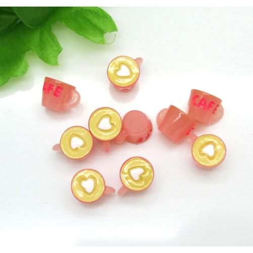 20Pcs Resin Coffee Cups Bottle Decoration Crafts Flatback Cabochon Scrapbooking Fit Hair Clips Embellishments Beads Diy