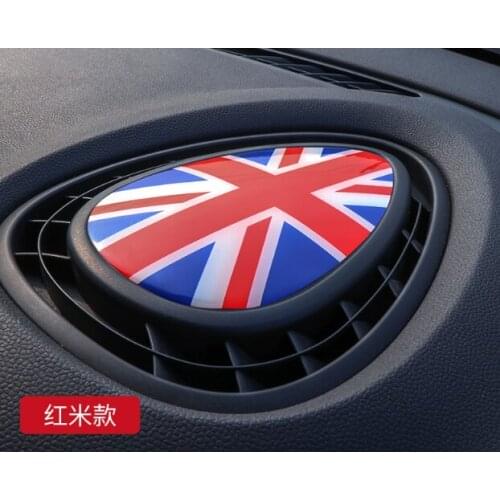 3D Glue Decal for Central Air Outlet MIN MI Windshield Mouth Modification Sticker Red Union Jack Car Accessories