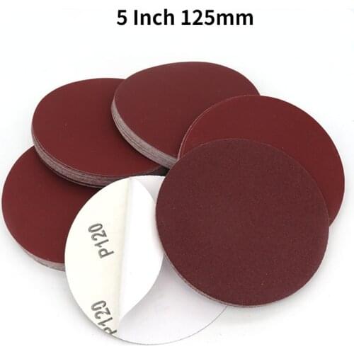 5Pcs-100Pcs 5 Inch 125mm Round Dry Sandpaper Glue Backing Pad Disk Sand Sheets Grit 60-2000 Hook And Loop Sanding Disc