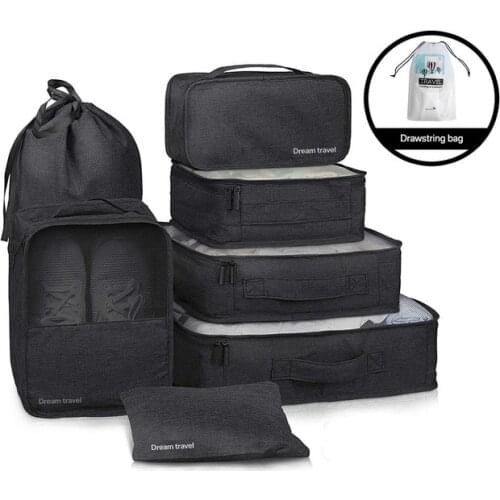 7pcs Waterproof portable Travel Bags Clothes Luggage Organizer Quilt Blanket Storage Bag Suitcase Pouch Packing Cube Bags