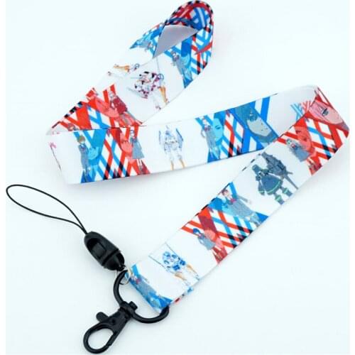 Anime DARLING in the FRANXX Neck Strap Lanyards Cell Phone Rope Strap Clip Charm Cords Lariat Keychain Pendant Cosplay Gift New