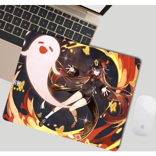 Anime Mouse Pad Kawaii Accessories Mousepad Genshin Impact Deskpad Computer Mat Stitch Table Pads PC Gamer Small Deskmat