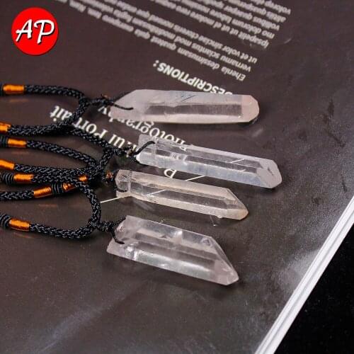 AP 1 Pcs Natural Clear Quartz Pendant Crystal Cluster Points Healing Energy Rock Mineral Specimen