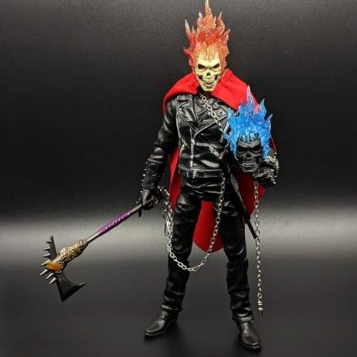 Bandai 9-inch Ghost Rider Skeleton Motorcycle Soul Chariot Model X Men Action Figures Movable Joints Toys Decoration