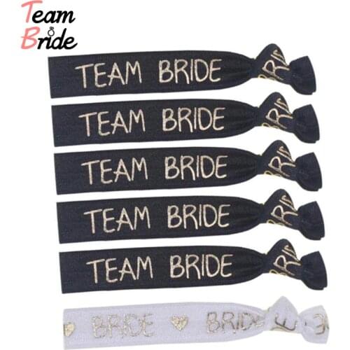 Team Bride to be Bachelorette Wedding Party Bracelet Brial Hand Band Head Rope Hair Accessories Hen Night Supplie Identification