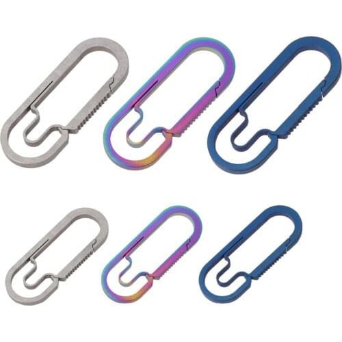 TI Titanium Alloy TC4 Anti-lost Quick Release Carabiner Keychain Key Holder Ring Hook Hanging Buckle Clip Snap Backpack Belt