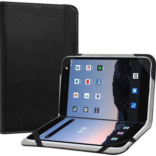 Case For 8.1" Microsoft Surface Duo (ATT,Verizon & Tmobile) Tablet Folding Stand PU Leather Cover with Elastic Closure