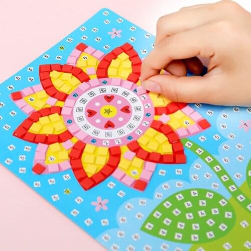 1Pc Creative Kids Game DIY Kits 3D Mosaics Puzzle Stickers EVA Foam drawing Early Educational Toys For Kids Educational Toy