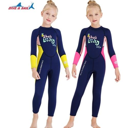 Wetsuit Kids 2.5mm Neoprene Suit Diving Suit Children Full Suits Girl Boy Thermal One Piece Swimsuit Kids Scuba Wet Suit