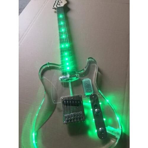 Electric guitar / acrylic green LED high end TL Guitar / China Electric Guitar