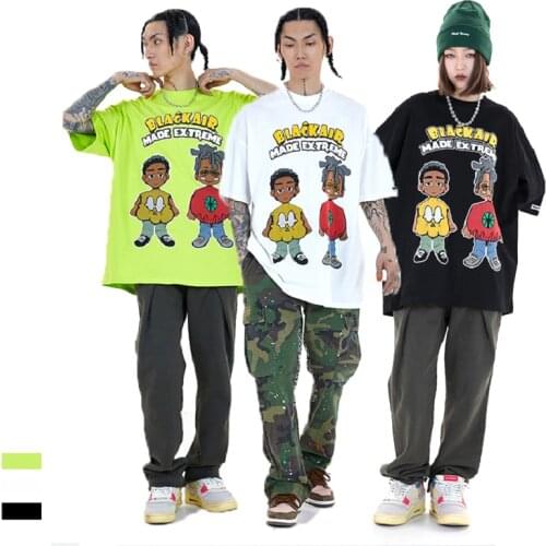 New Oversize Cartoon Printed Mens tshirts Short Sleeve t-shirt for Boys Hip Hop Cotton Women streetwear tee shirt tops