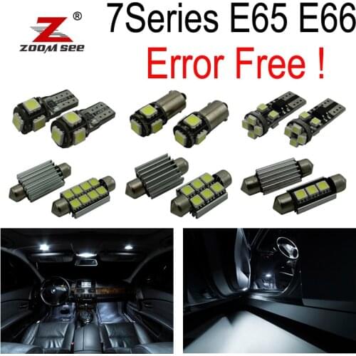 24pcs LED License plate lamp + Interior dome Lights Kit for BMW 7 series E65 E66 745i 745Li 750i 750Li 760i 760Li (2002-2008)