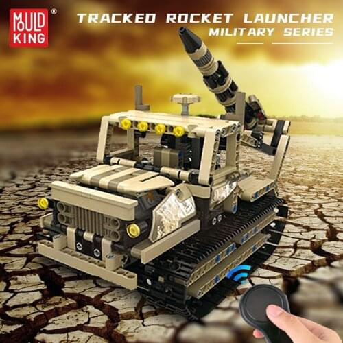 Remote Control Building Blocks Tracked Rocket Launcher WW2 Military High-Tech Toy MOC Bricks Army Toys Kids Gifts MOULD KING
