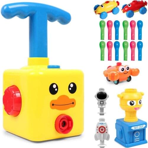 Power Rocket Balloon Launch Tower Toys Puzzle Fun Education Inertia Air Power Balloon Car Science Experimen Toy Children Gifts