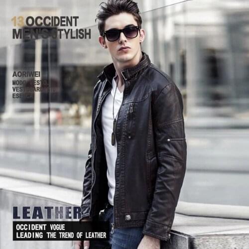 Slim Mens Faux Short Jacket Casual Motorcycle Leather Jackets Warm Velvet Lining Plus Size HJ595