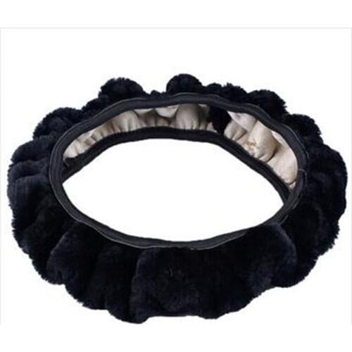 We Warm Plush Winter Car Steering Wheel Cover Imitation Wool Universal Fit Most Car Styling Steering Wheel Black Colour
