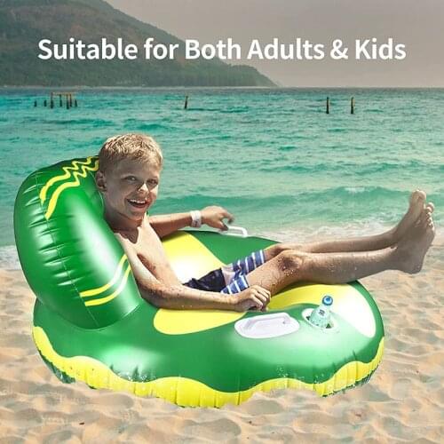 Inflatable Pool Float Raft with Cup Holder and Handles Multi-Purpose Portable Long Lasting Convenient for Adults Kids SAL99