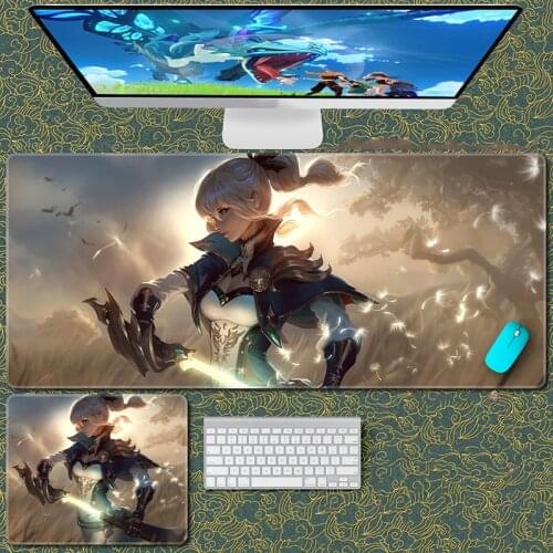 New for Game Genshin Impact Lumine Gaming Mouse Pad Mat Lisa Qiqi Klee Ergonomic Rubber Mousepad Cosplay Props Christmas Gift