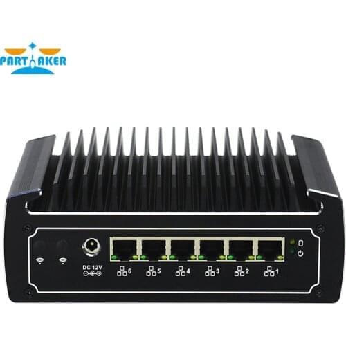Partaker 6 Lans Mini Sever 8th Gen Kaby Lake R Intel i7 8550U Quad Core Fanless Firewall PC Network Router Support I211-AT Lan