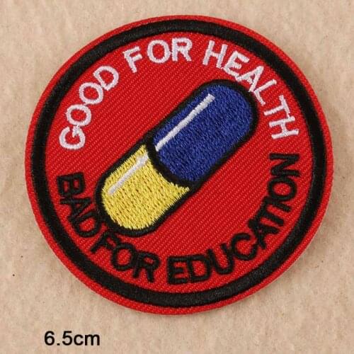Pills Punk Iron On Patch Clothes Patch For Clothing Boys Embroidered Patch Clothes Stickers Garment Apparel Accessor