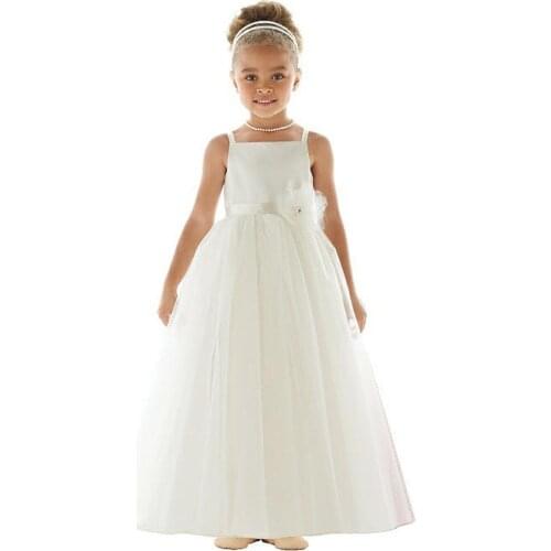 Ivory White Flower Girls Dresses Ball Gown Floor Length Girls First Communion Dress Princess Dress 2-14 Old 2020