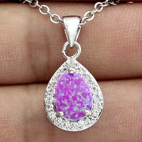 Awesome Pink fire opal Stone water drop pendants for girls woman op272
